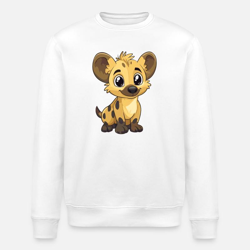 Kuschelhyäne Jungtier Charm - Stanley/Stella Unisex Bio-Sweatshirt ROLLER - Weiß