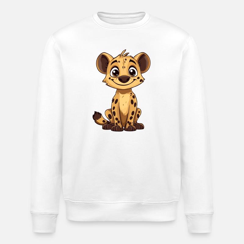 Kuschelhya Hyänenjunge Cartoon - Stanley/Stella Unisex Bio-Sweatshirt ROLLER - Weiß