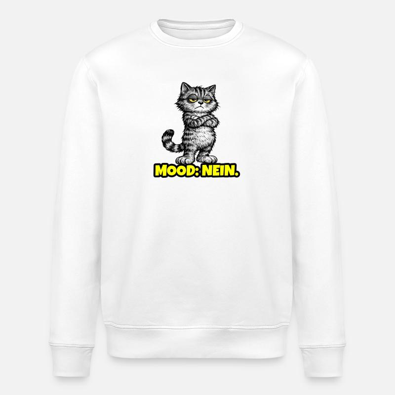 Mood: Nein. – Grumpy Katze (Chef Vibes) - Stanley/Stella ROLLER Unisex Organic Sweatshirt - white