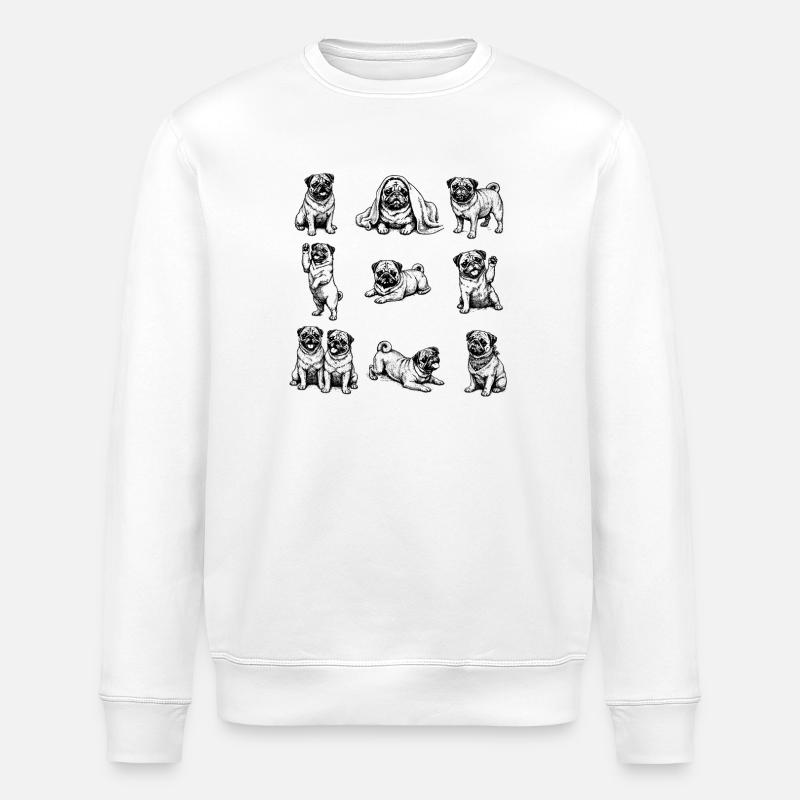 Pfotenparade Bulldoggen Collage - Stanley/Stella Unisex Bio-Sweatshirt ROLLER - Weiß