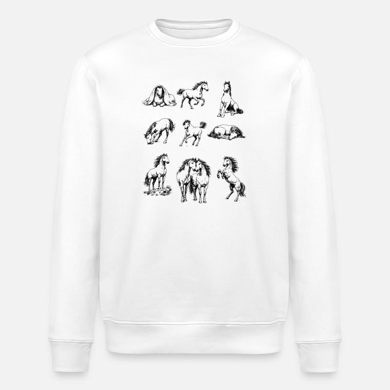Pferde Kollektion: Wilde Silhouetten - Stanley/Stella Unisex Bio-Sweatshirt ROLLER - Weiß