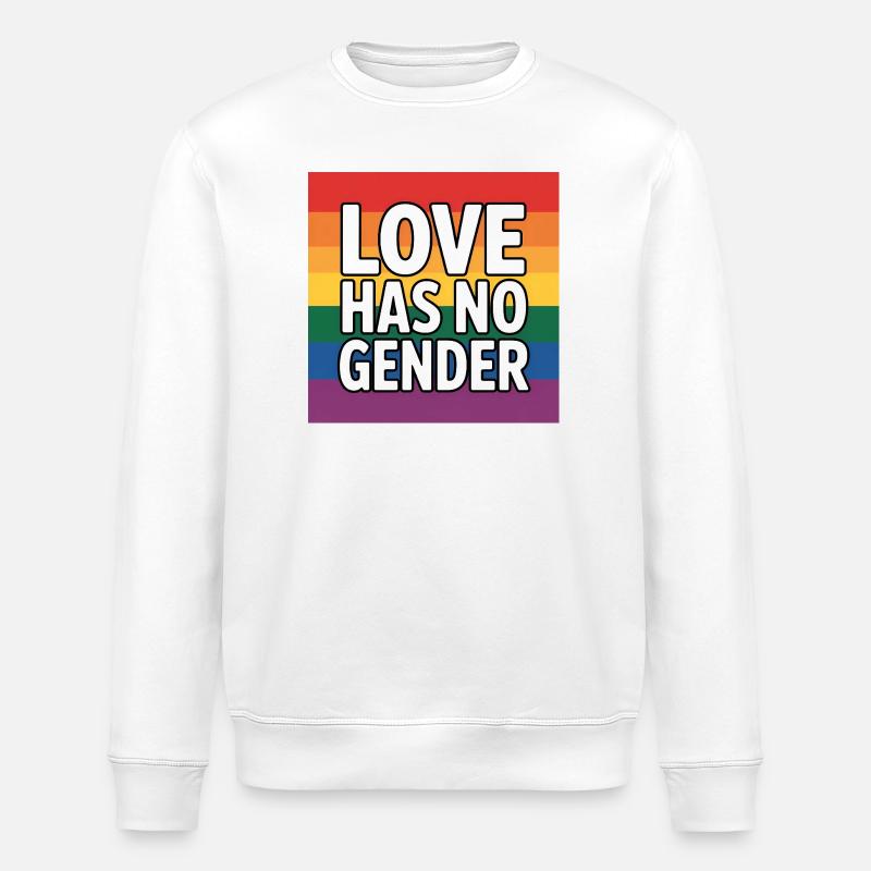 Love has no Gender- Pride Tee - Stanley/Stella ROLLER Unisex Organic Sweatshirt - white