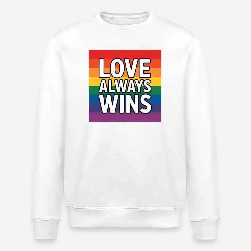 Liebe gewinnt immer – Pride Tee - Stanley/Stella Unisex Bio-Sweatshirt ROLLER - Weiß