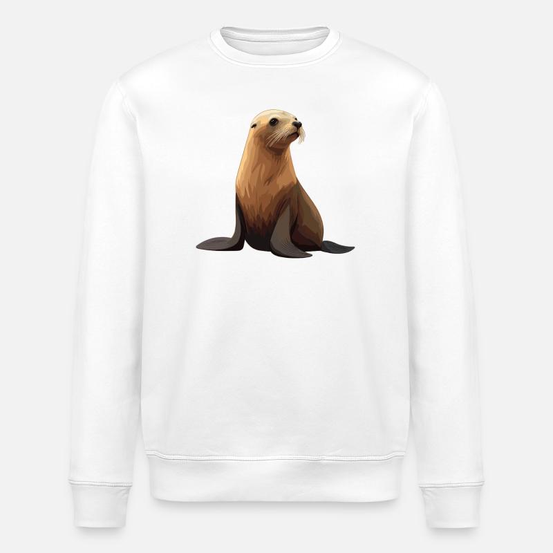 Seelöwen Seelöwe - Stanley/Stella Unisex Bio-Sweatshirt ROLLER - Weiß