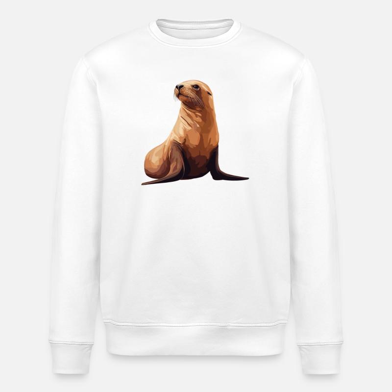 Seelöwen Seelöwe - Stanley/Stella Unisex Bio-Sweatshirt ROLLER - Weiß