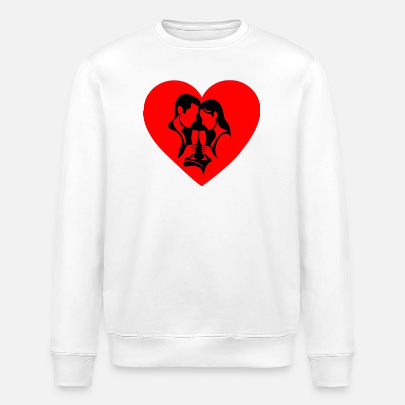 Silhouette de la Saint-Valentin - Sweat bio ROLLER Stanley/Stella Unisexe - blanc