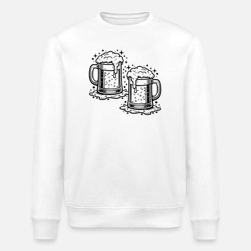 Bierglas Bier Saufen - Stanley/Stella Unisex Bio-Sweatshirt ROLLER - Weiß