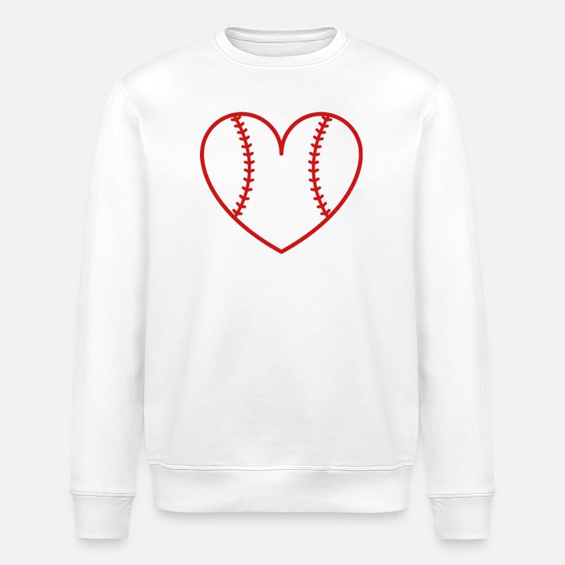 Baseball-Softballherz - Stanley/Stella Unisex Bio-Sweatshirt ROLLER - Weiß