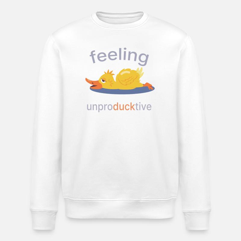 Feeling Unproducktive – Blue Duck Edition - Stanley/Stella ROLLER Unisex Organic Sweatshirt - white