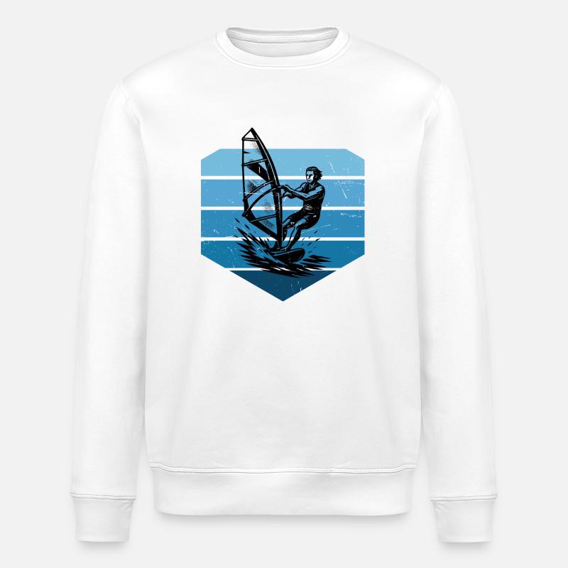 Lustiges Windsurf Motiv - Stanley/Stella Unisex Bio-Sweatshirt ROLLER - Weiß
