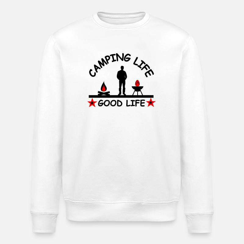 Camping - Stanley/Stella ROLLER Unisex Organic Sweatshirt - white