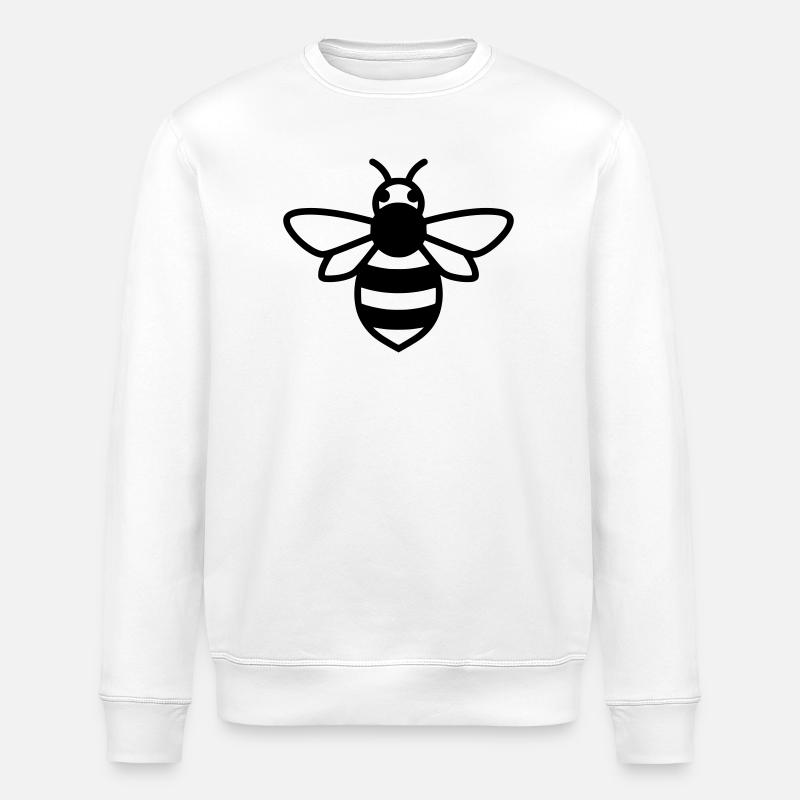 Dessin du contour de l’abeille - Sweat bio ROLLER Stanley/Stella Unisexe - blanc