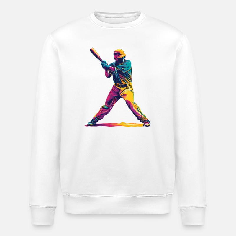 Farbexplosion Baseballschläger - Stanley/Stella Unisex Bio-Sweatshirt ROLLER - Weiß