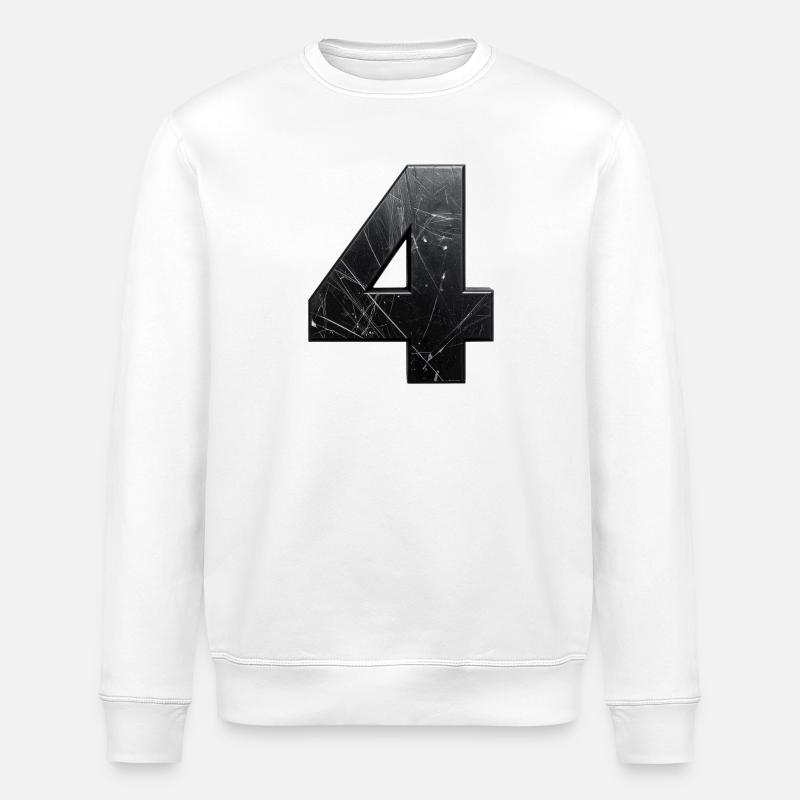 Texture de rayures en quatre métaux - Sweat bio ROLLER Stanley/Stella Unisexe - blanc