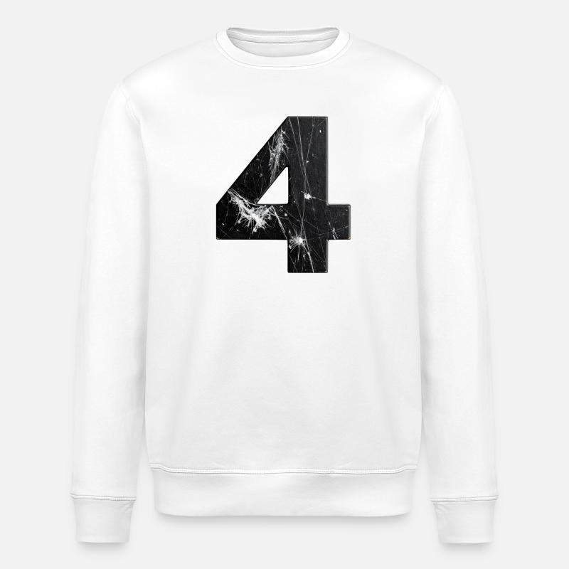 Black four-scratch pattern - Stanley/Stella ROLLER Unisex Organic Sweatshirt - white