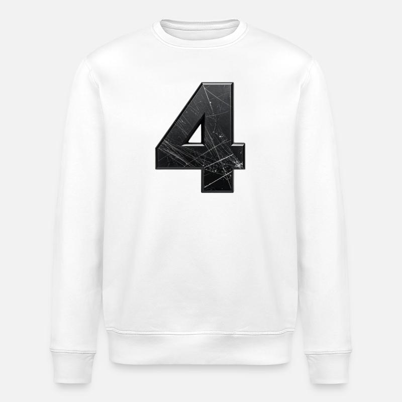 Conception grossière à quatre numéros - Sweat bio ROLLER Stanley/Stella Unisexe - blanc