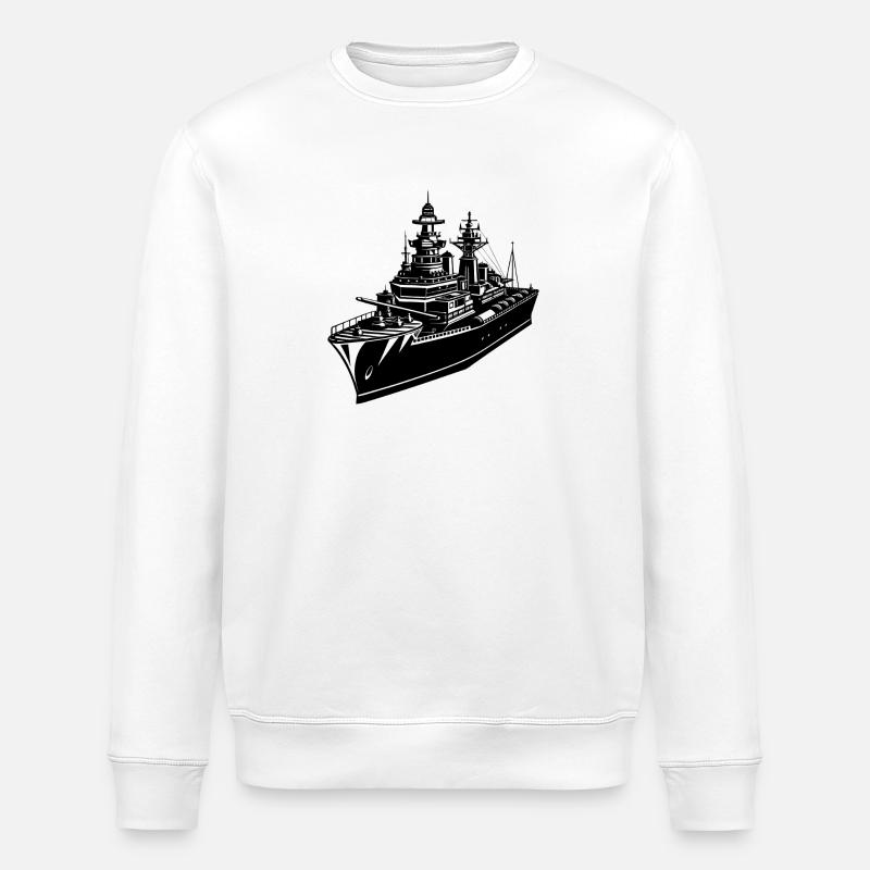 Schlachtschiff - Stanley/Stella Unisex Bio-Sweatshirt ROLLER - Weiß