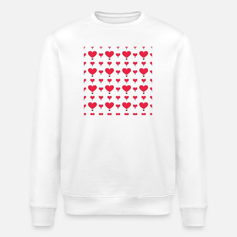 Herzballon Muster  - Stanley/Stella Unisex Bio-Sweatshirt ROLLER - Weiß