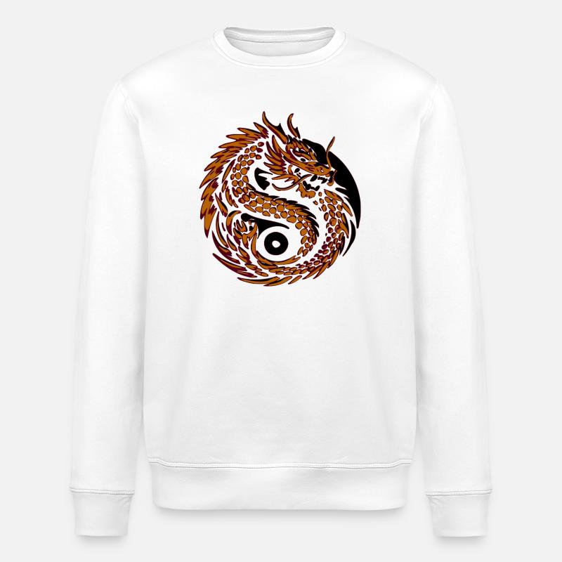Dragon Spiral Yin de Feu - Sweat bio ROLLER Stanley/Stella Unisexe - blanc