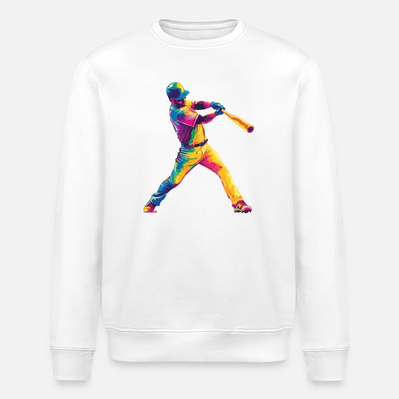 Buntes Baseball-Power - Stanley/Stella Unisex Bio-Sweatshirt ROLLER - Weiß