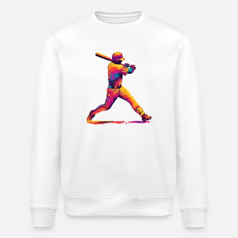 Pop Art Baseball Swing - Sweat bio ROLLER Stanley/Stella Unisexe - blanc