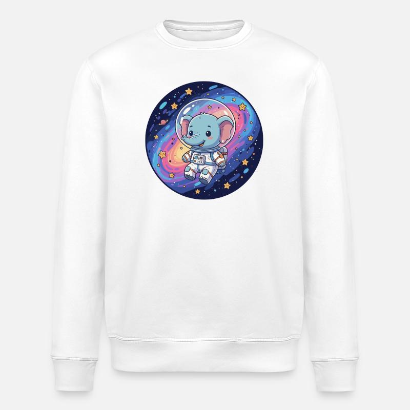 Éléphant spatial dans le casque d’astronaute - Sweat bio ROLLER Stanley/Stella Unisexe - blanc