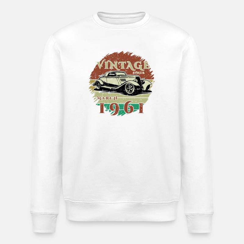 65e anniversaire - Classique - Millésime depuis 03/1961 - Sweat bio ROLLER Stanley/Stella Unisexe - blanc