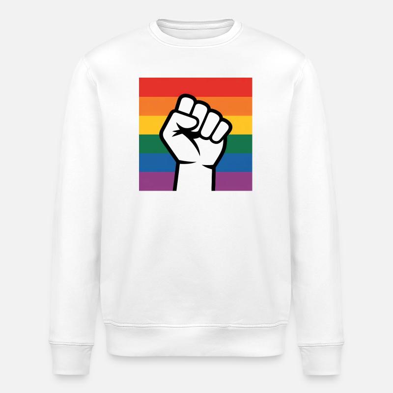 Antifa Fist – Antifaschistisches Merch - Stanley/Stella Unisex Bio-Sweatshirt ROLLER - Weiß