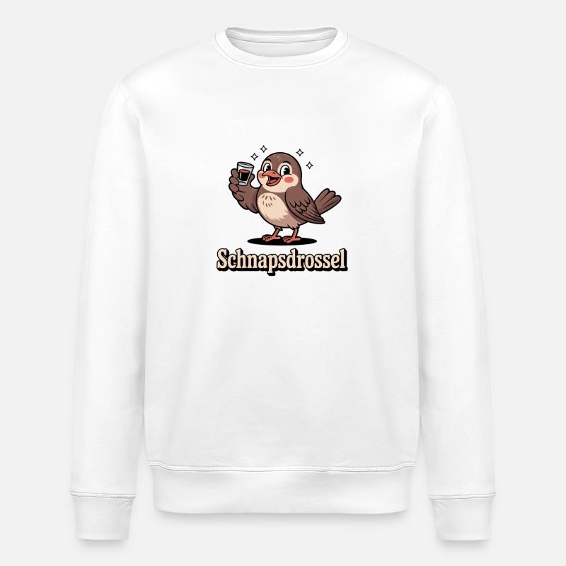 Schnapsdrossel Lustiger Trink Spruch - Stanley/Stella Unisex Bio-Sweatshirt ROLLER - Weiß