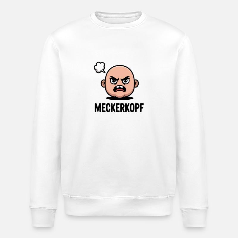 Complainer Funny Grumpy Cartoon - Stanley/Stella ROLLER Unisex Organic Sweatshirt - white