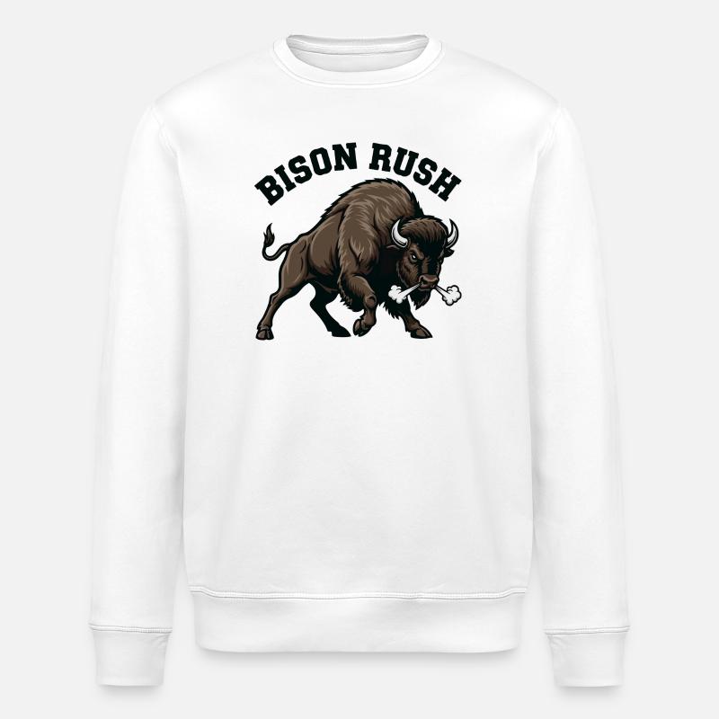 Bison Rush Bison Sauvage Force - Sweat bio ROLLER Stanley/Stella Unisexe - blanc