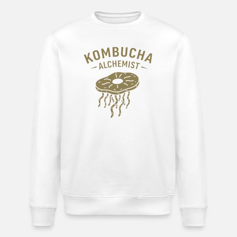 Minimalist Kombucha Alchemist Fermentation - Stanley/Stella ROLLER Unisex Organic Sweatshirt - white