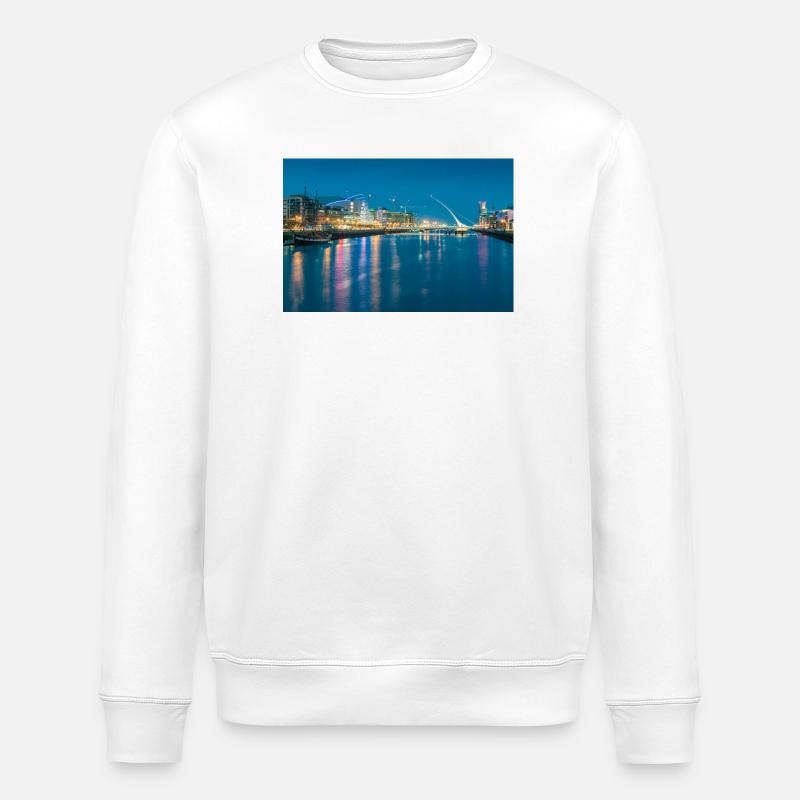 Abenddämmerung in Dublin - Stanley/Stella Unisex Bio-Sweatshirt ROLLER - Weiß