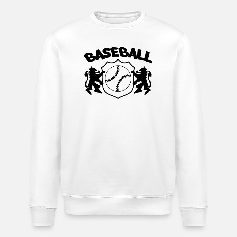 Baseball Logo - Stanley/Stella ROLLER Unisex Organic Sweatshirt - white