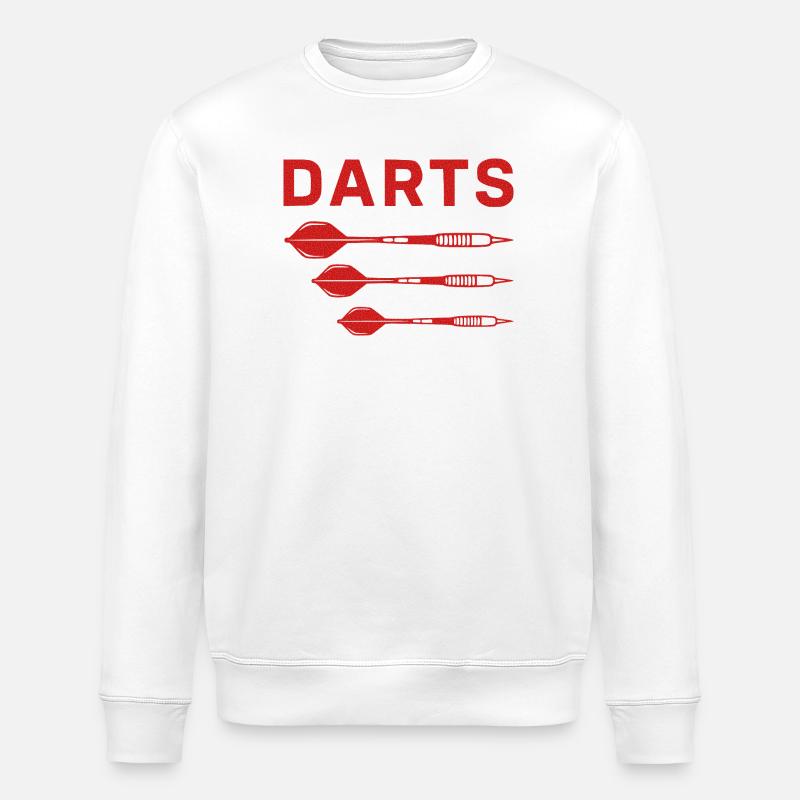 Rotes Darts Trio Design - Stanley/Stella Unisex Bio-Sweatshirt ROLLER - Weiß