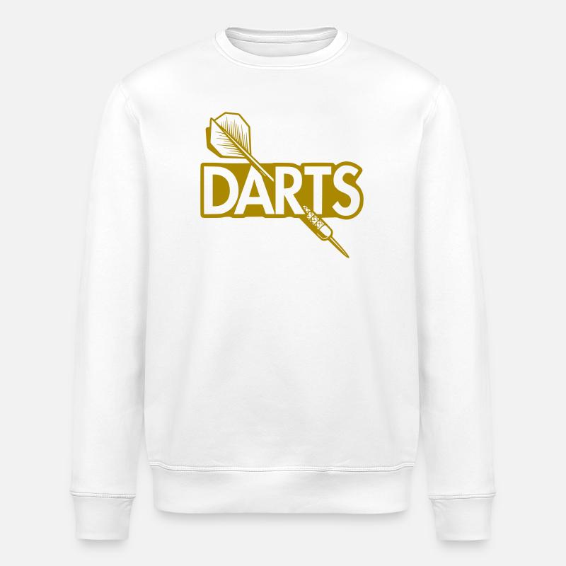 Darts Dartpfeil durch Schrift Logo - Stanley/Stella Unisex Bio-Sweatshirt ROLLER - Weiß