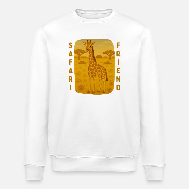 Girafe dans la savane dorée - Sweat bio ROLLER Stanley/Stella Unisexe - blanc