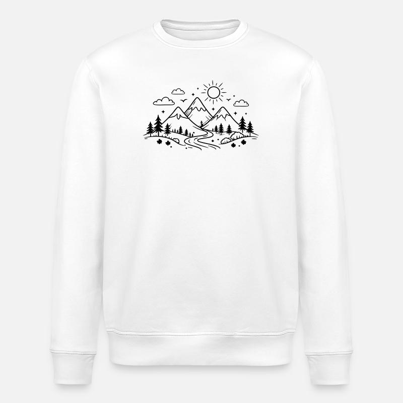 Berge Landschaft Natur - Stanley/Stella Unisex Bio-Sweatshirt ROLLER - Weiß