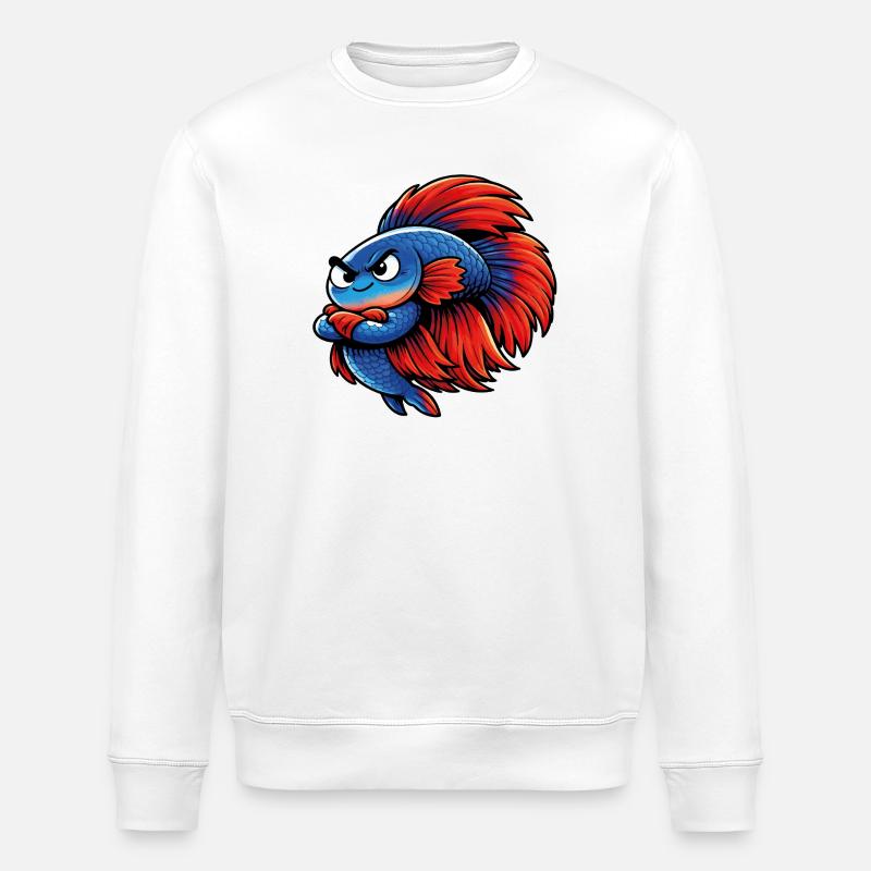 Betta bleu rouge - Sweat bio ROLLER Stanley/Stella Unisexe - blanc
