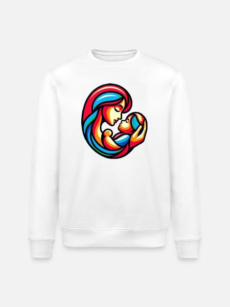 Bunte Mutter-Kind-Harmonie - Stanley/Stella Unisex Bio-Sweatshirt ROLLER - Weiß