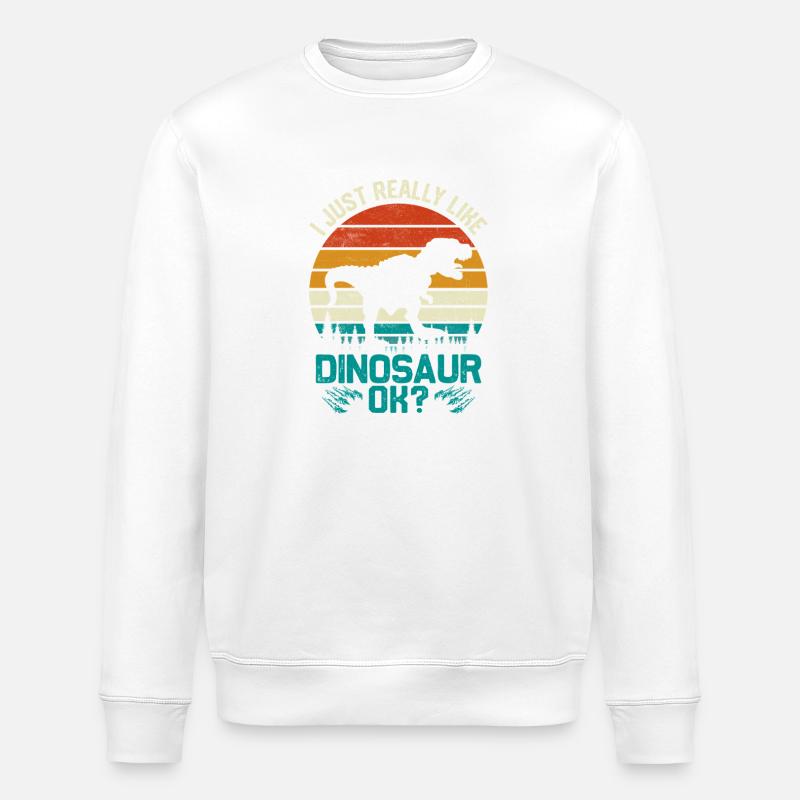 Dinosaurier Spruch - Stanley/Stella Unisex Bio-Sweatshirt ROLLER - Weiß
