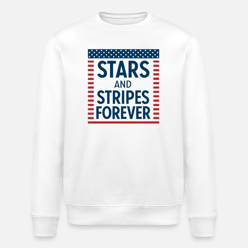 Forever Sterne und Streifen - Stanley/Stella Unisex Bio-Sweatshirt ROLLER - Weiß