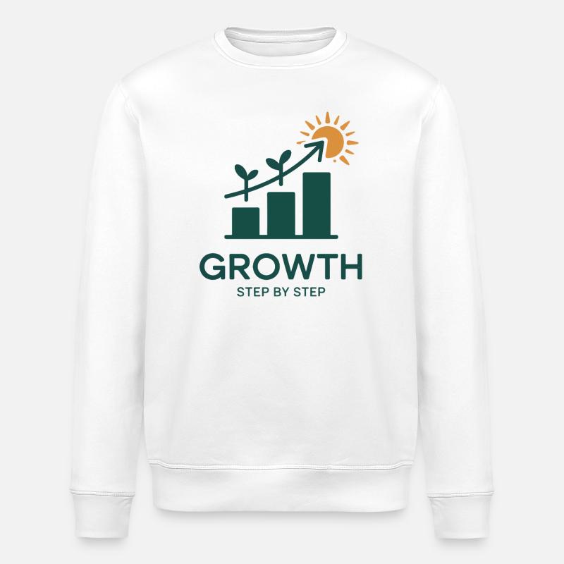 Growth Step by Step – Success & Growth - Stanley/Stella ROLLER Unisex Organic Sweatshirt - white