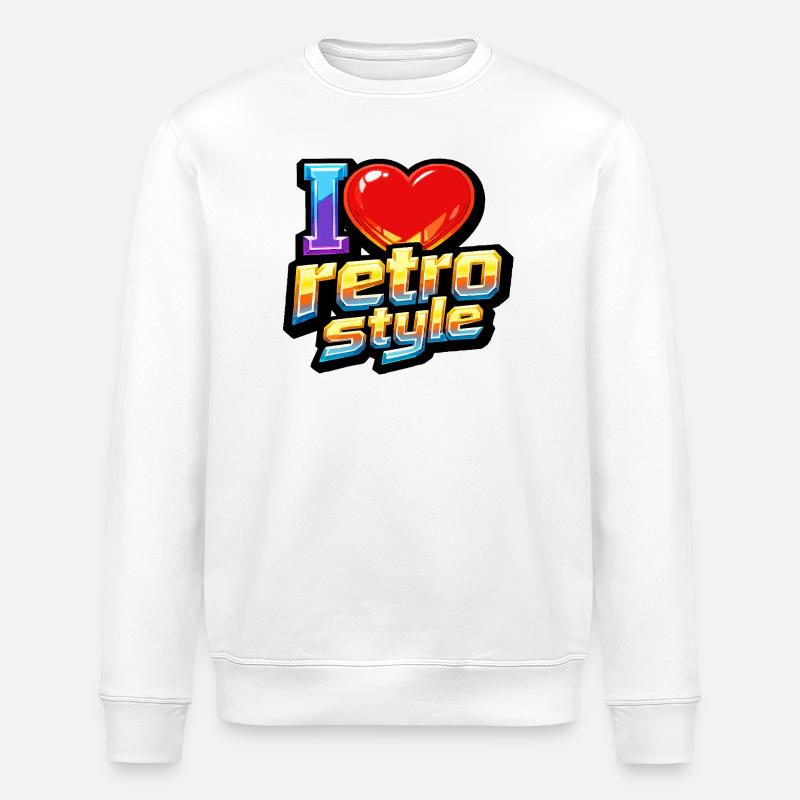 I Love Retro Style - Stanley/Stella Unisex Bio-Sweatshirt ROLLER - Weiß