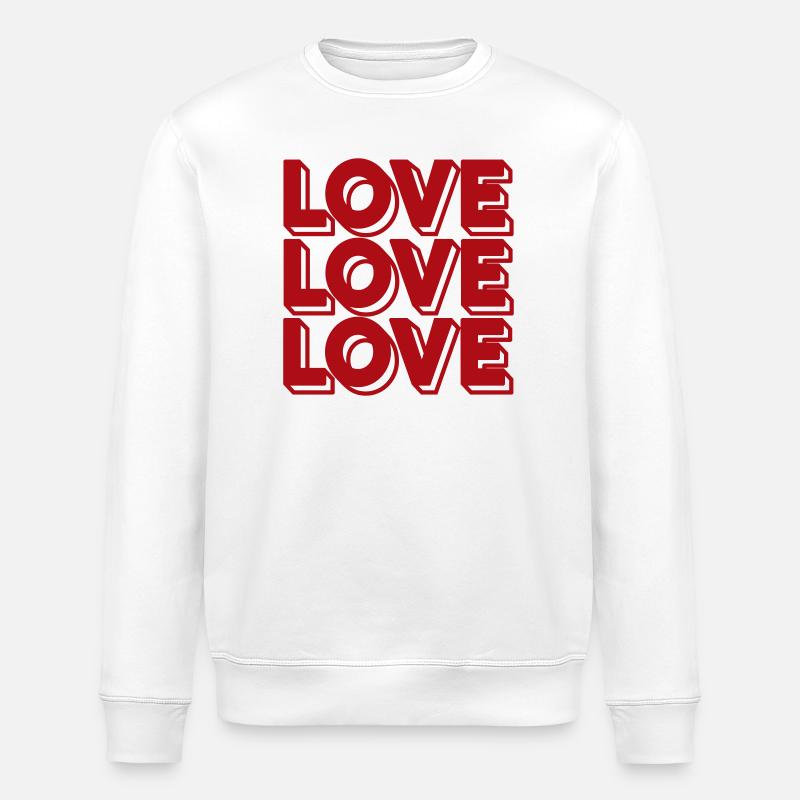 Typographie de l’amour rétro - Sweat bio ROLLER Stanley/Stella Unisexe - blanc