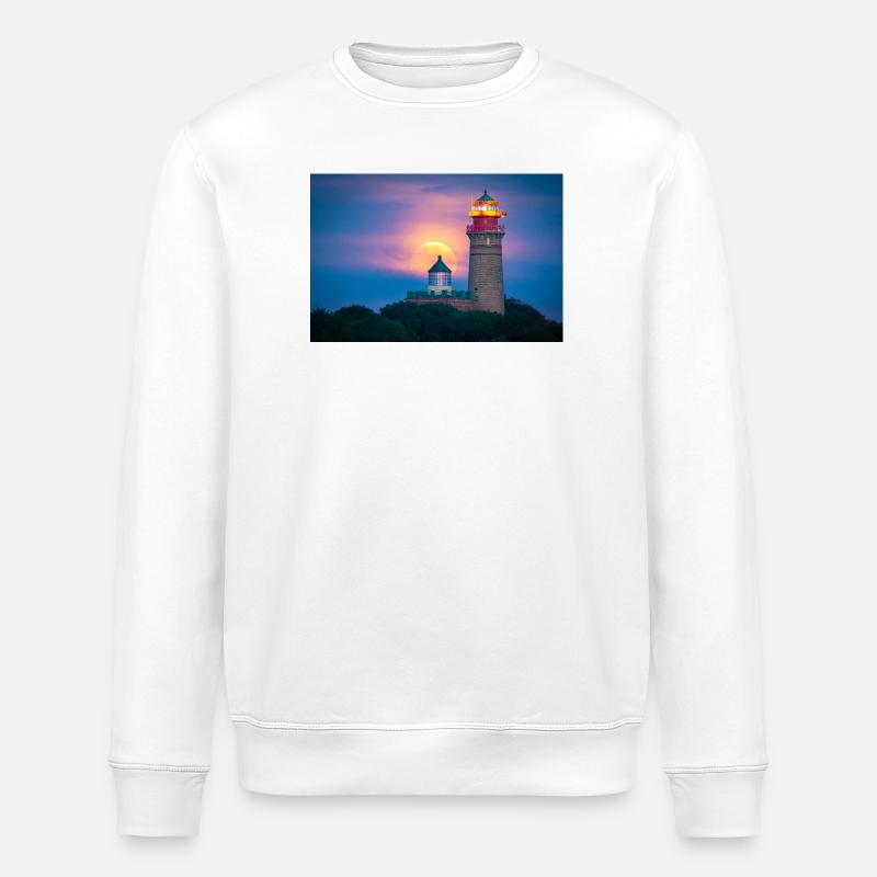 Mondlicht Leuchtturm Küste - Stanley/Stella Unisex Bio-Sweatshirt ROLLER - Weiß