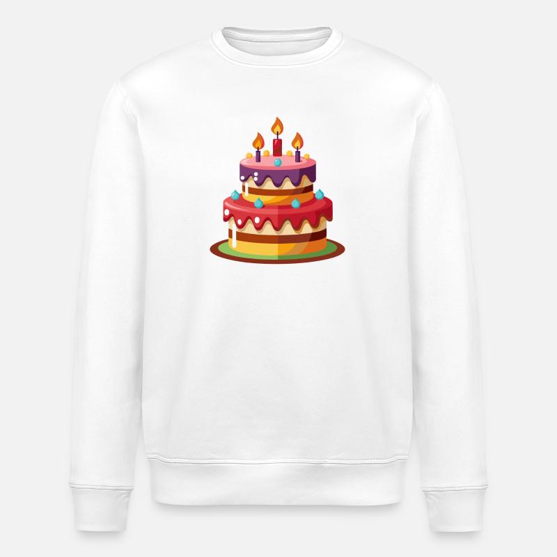 Gâteau d'anniversaire - Sweat bio ROLLER Stanley/Stella Unisexe - blanc