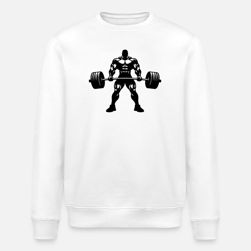 Silhouette musculation Haltérophilie - Sweat bio ROLLER Stanley/Stella Unisexe - blanc