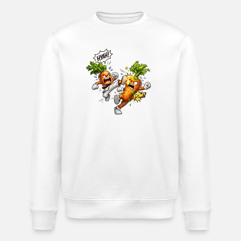 Carottes de karaté en duel - Sweat bio ROLLER Stanley/Stella Unisexe - blanc