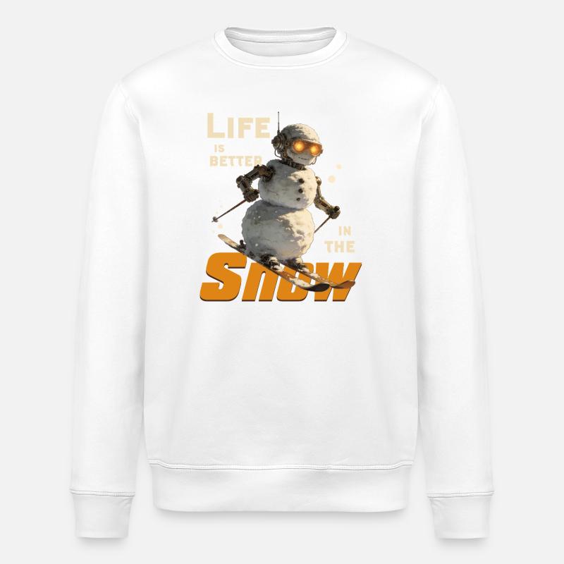 Aventure de Snowman Ski - Sweat bio ROLLER Stanley/Stella Unisexe - blanc